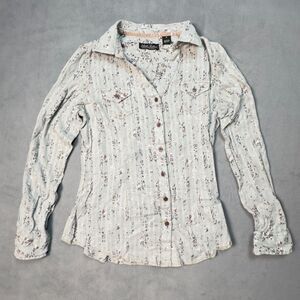 North River Outfitters 100% Cotton Long Sleeve Button Down Floral Top M